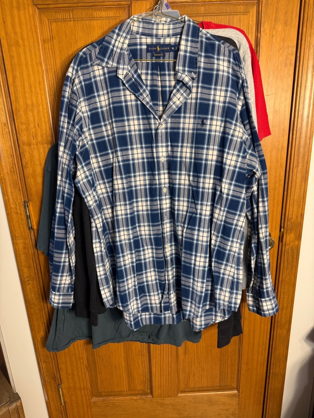 Ralph Lauren Navy and White Plaid Shirt Jacket
